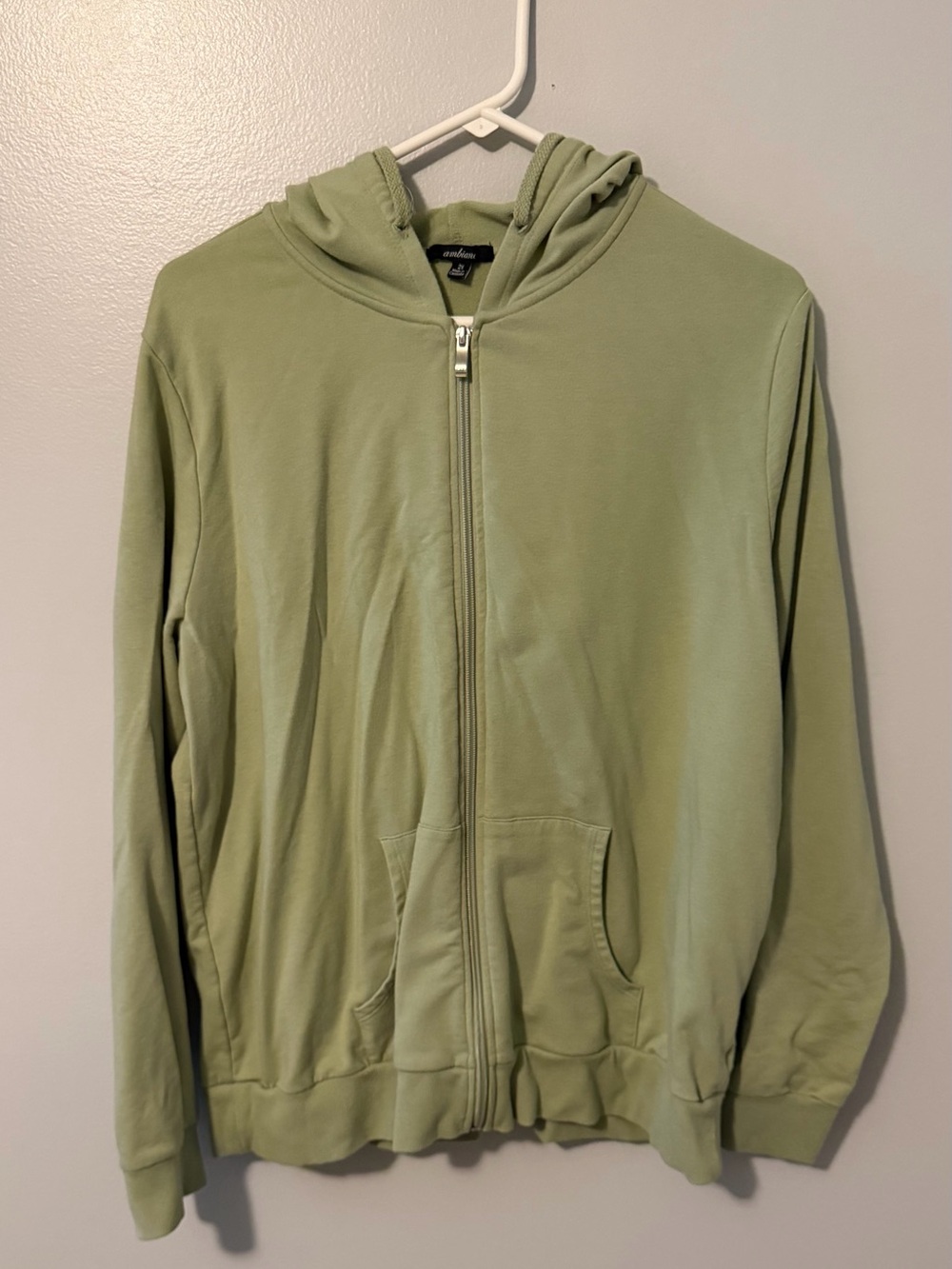 Sage Green Full-Zip Hoodie Jacket